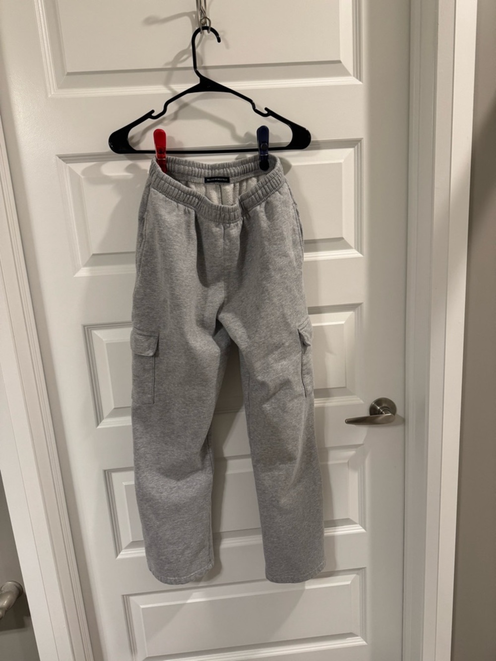 Brandy Melville Light Gray Wide Leg Cargo Sweatpants